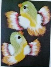 Japanese Embroidery Fluffy Bird