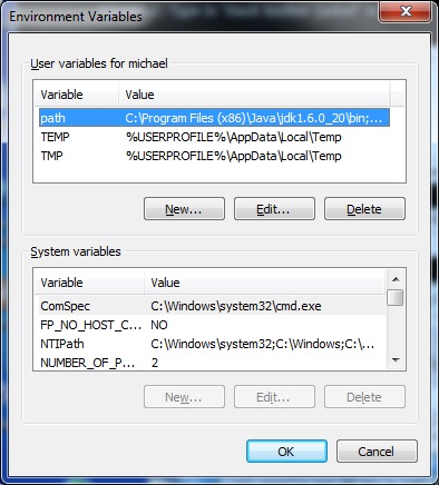 Java Bin Directory Included In Environment Variable Path