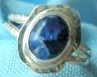 Silver Split Open Ring With Lapis Lazuli Gem Stone