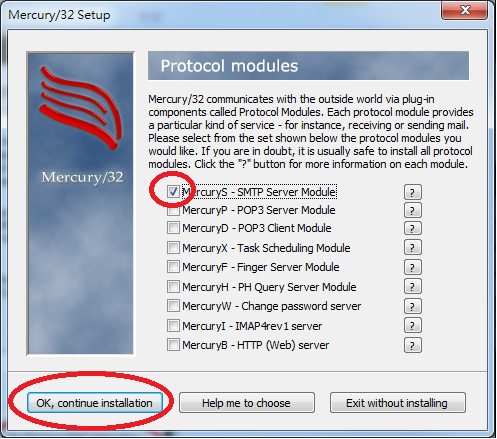 Mercury 32 Mail Transport System Setup Protocol Modules