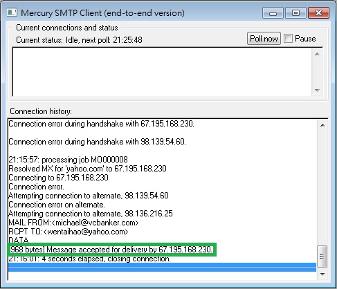 Mercury 32 SMTP Client Retry Sending Emails